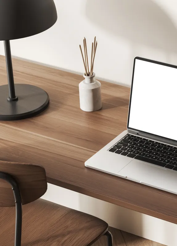Laptop on desk showing wellness coaching for mature adults