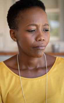 Thoughtful middle age woman, learning new health habits